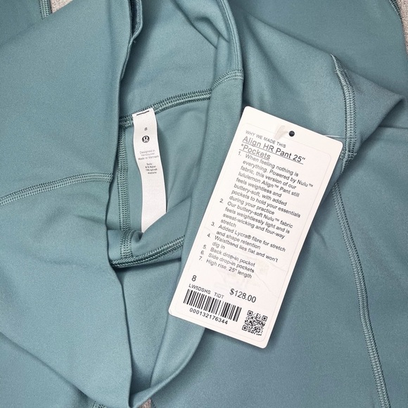 Lululemon Align High Rise Pants Leggings with Pockets Tidewater Teal Nwt - Picture 9 of 9